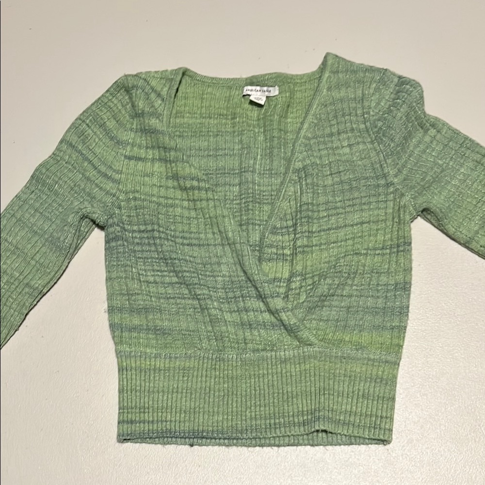 American Eagle Outfitters Sage Ribbed Blouse